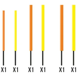 Antennes Garbolino Pack de 6 Antennes Insert Court Plastique Creuse 1.5/2/2.5mm