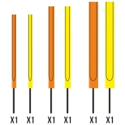 Antennes Garbolino Pack de 6 Antennes Insert Court Plastique Ouverte 3/4/5mm