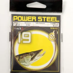 Bas de ligne acier carnassier x-line power steel 19 brins 40cm (x3)