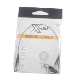 Bas de ligne acier carnassier x-line power steel 19 brins spécial leurres 20cm (x3)