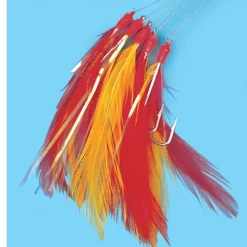 Bas de ligne mer flashmer plume filament 5 hamecons 2/0