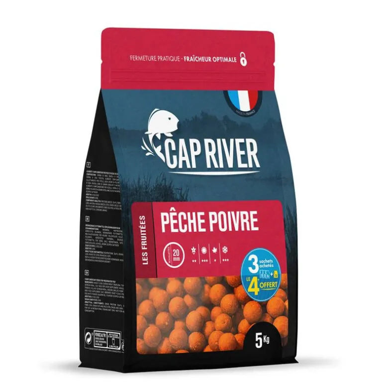 Bouillettes Cap River Pêche Poivre 5kg
