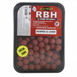 Bouillettes Denses Fun Fishing RBH Boilies Scopex & Liver 800g