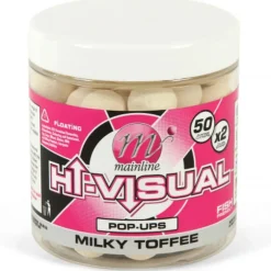 Bouillettes flottantes carpe mainline hi-visual pop ups milky toffee 15mm