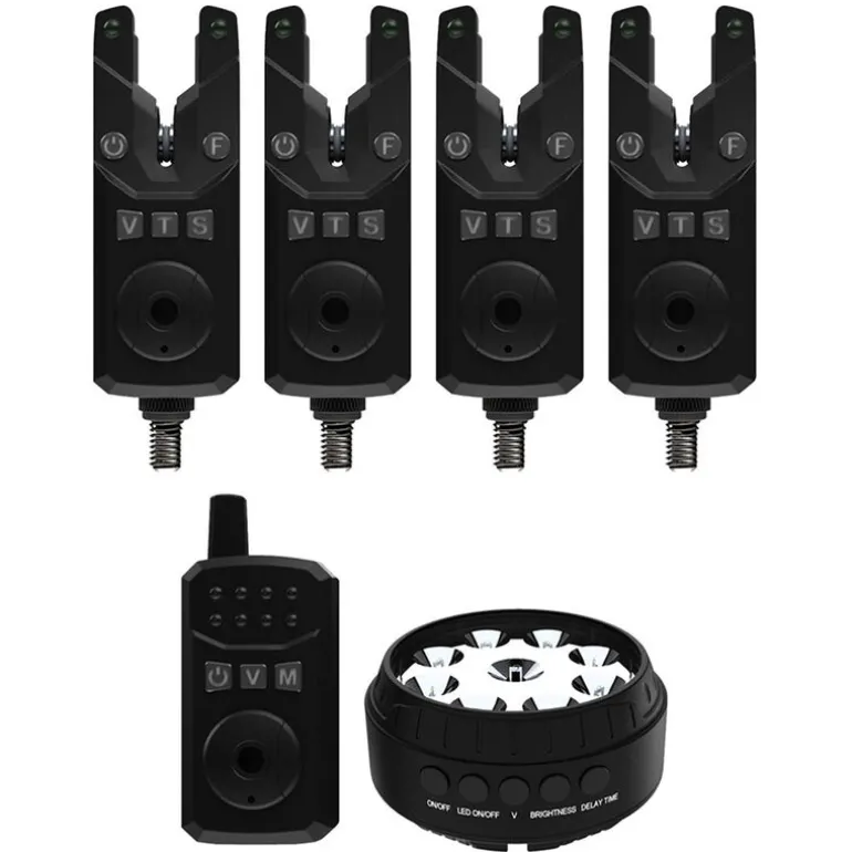 Coffret 4 détecteurs + 1 centrale + lampe bivvy Sonik SKS2