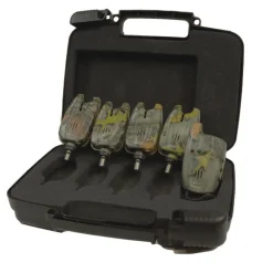 Coffret 4 Détecteurs + Centrale Carp Addict Camo (Vert, Rouge, Jaune et Bleu)