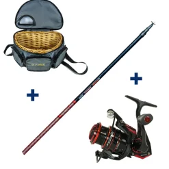 Ensemble Garbolino Canne Téléréglable 4m80 + Moulinet 1000 + Panier Truite
