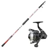 Ensemble Surfcasting Télescopique Sunset Freeport SW 3.90m (max 200g) + moulinet Sunhopper SWF 601Fd