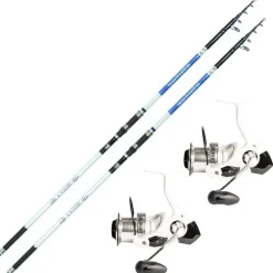 Ensembles Surf 2 cannes téle 4m10 + 2 moulinets 5000