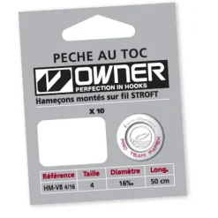 Hameçon monté truite owner toc teigne (x10)