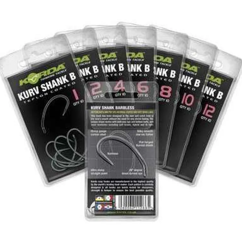 Hameçon sans ardillon carpe korda kurv shank barbless