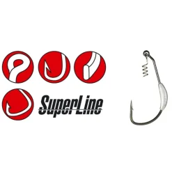 Hameçon texan plombé carnassier gamakatsu weighted superline spring lock (x4)