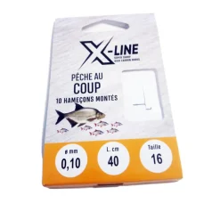 Hameçons montés coup x line peche au coup (x10)