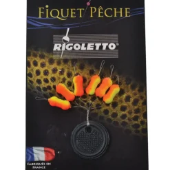 Indicateur de touche truite fiquet ripstop bicolore jaune/orange (x6)