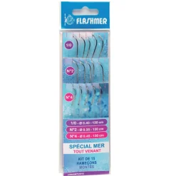 Kit 15 hamecons montés mer flashmer special mer tout venant
