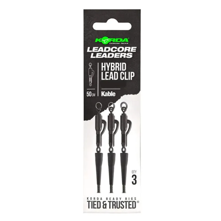 Leadcore Korda Kable Leadcore Leader Hybrid Lead Clip Weed 50cm
