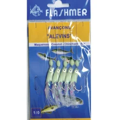 Leurre train de plumes mer flashmer alevins 5 hamecons 1/0