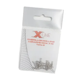 Émerillon à agrafe carnassier x-line nickel (x10)