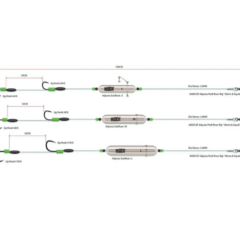 Montage silure adjusta profi river rigs “worm & squid”