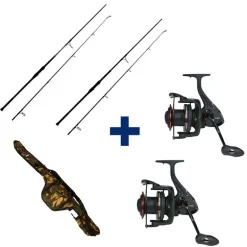 Pack 2 Cannes Carp Addict TR 10' 3.5lbs + 2 Moulinets 8000 lc + Fourreau