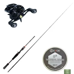 Pack Canne Casting Evok Invictus V2 1.83m, 10-30g + Moulinet Daiwa Phantom 100HL + Tresse Evok Tactikal Braid 0.15mm