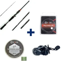Pack Canne Evok Invictus V2 1.83m, 42-120g +  Moulinet Invictus 150HL + Tresse + Fluorocarbone