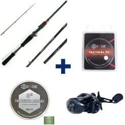Pack Canne Evok Invictus V2 2.13m, 14-42g + Moulinet Invictus 150HL + Tresse + Fluorocarbone