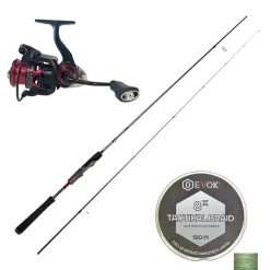 Pack Canne Spinning Evok Invictus V2 2.26m, 3-10g + Moulinet Evok Invictus 2500FD + Tresse Evok Tactikal Braid 0.10mm