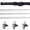 Pack Sert carpe 3 cannes 10' 3lbs + 3 moulinets débrayable + fourreau