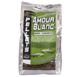 Pellets d'amorçage carpe fun fishing amour blanc pellets mais chenevis 6mm 700g