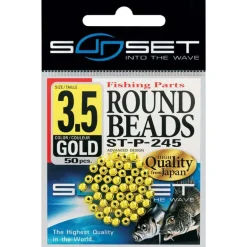 Perles Sunset Rondes Dures Dorées