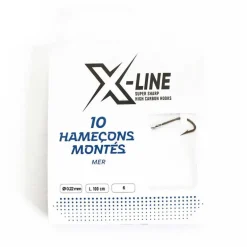 Pochette de 10 hameçons montès x-line mer