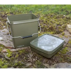 Seau carpe trakker olive square bucket