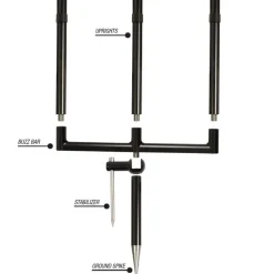 Support 3 cannes korda singlez alu black 3 surelevateur 6.5"