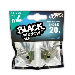 Tete plombee fiiish black minnow 140 shore 20g (x2)