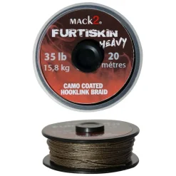 Tresse à bas de ligne carpe mack2 furtiskin heavy camo coated hooklink braid 20m