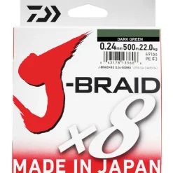 Tresse Daiwa J-Braid x8 Dark Green 500m