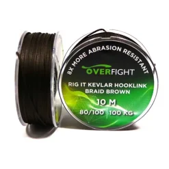 Tresse Overfight Rig It Kevlar Hooklink Braid Brown 80/100 10m