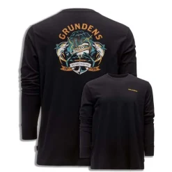 T-shirt Grundens Tuna Tattoo LS Noir