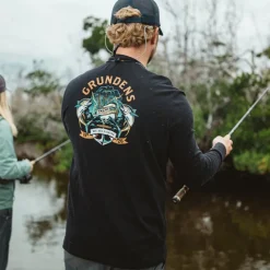 T-shirt Grundens Tuna Tattoo LS Noir