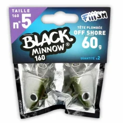 Tête plombée fiiish black minnow 160 off shore 60g (x2)