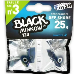 Tête plombée fiiish black minnow 120 off shore 25g (x2)