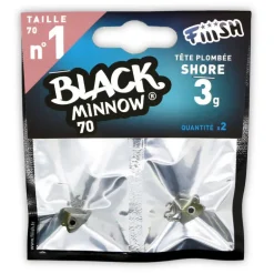 Tête plombee fiiish black minnow 70 shore 3g (x2)