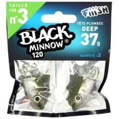 Tête plombee fiiish black minnow 120 deep 37g (x2)