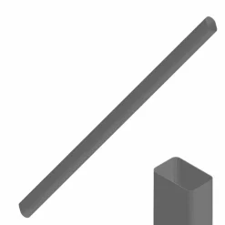 Tube Rive Ovale 50x80mm l 182cm Fume